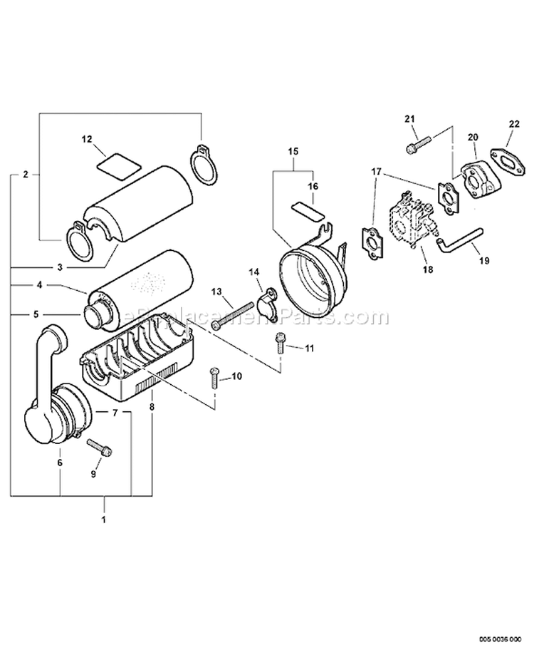 Page J Diagram and Parts List for PB-410 P09411001001-P09411999999 Echo Leaf Blower / Vacuum