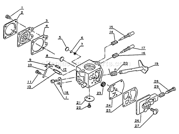 Page B Diagram and Parts List for PB-4500 0034075 and Below Echo Leaf Blower / Vacuum