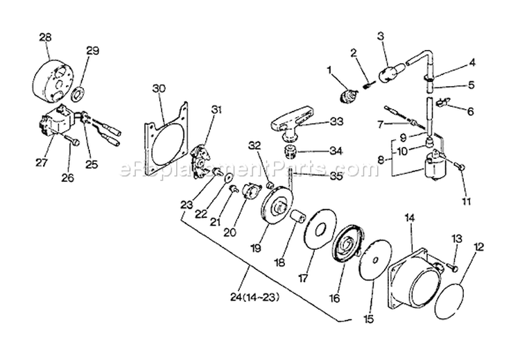 Page H Diagram and Parts List for PB-4500 0034076 and Above Echo Leaf Blower / Vacuum