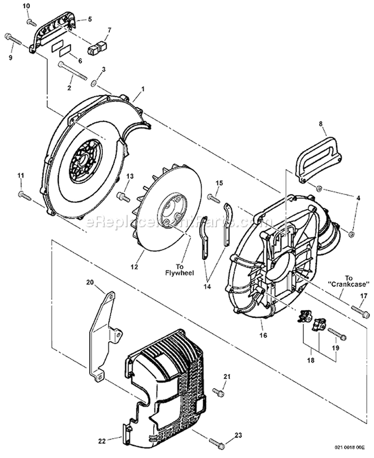 Page F Diagram and Parts List for PB-4600 059919-999999 Echo Leaf Blower / Vacuum
