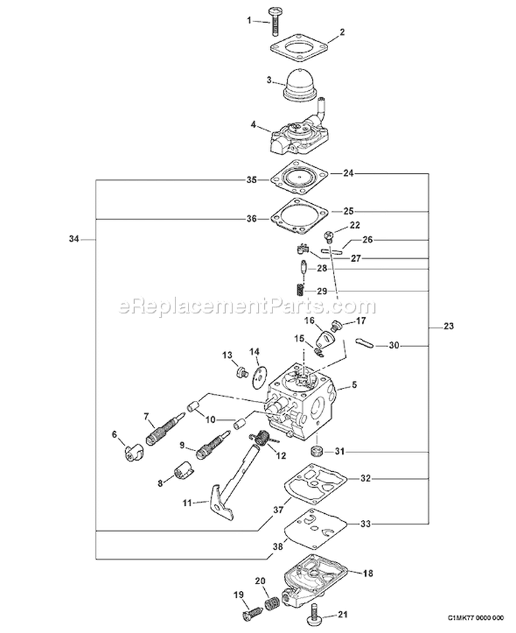 Page D Diagram and Parts List for PB-413T 09001001-09999999 Echo Leaf Blower / Vacuum
