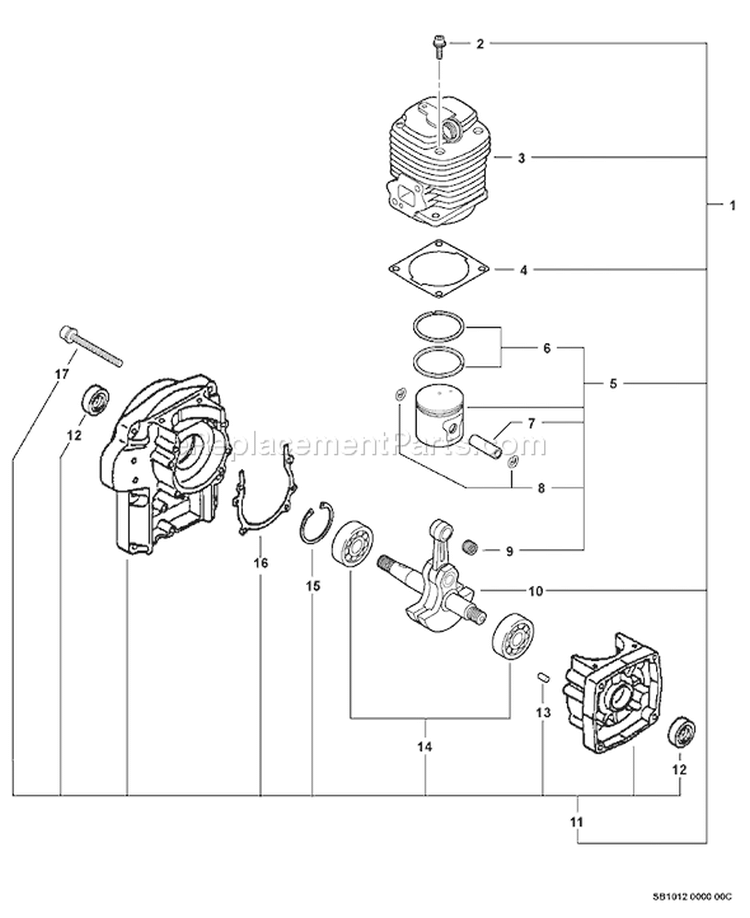 Page D Diagram and Parts List for PB-4600 059919-999999 Echo Leaf Blower / Vacuum