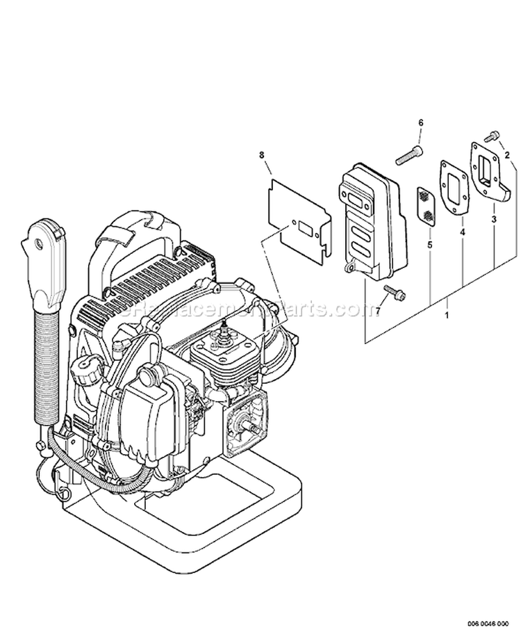 Page E Diagram and Parts List for PB-500H P02112001001-P02112999999 Echo Leaf Blower / Vacuum