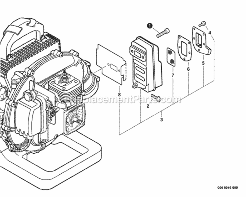 Exhaust Diagram and Parts List for PB-500H P02311001001 - P02311999999 Echo Leaf Blower / Vacuum