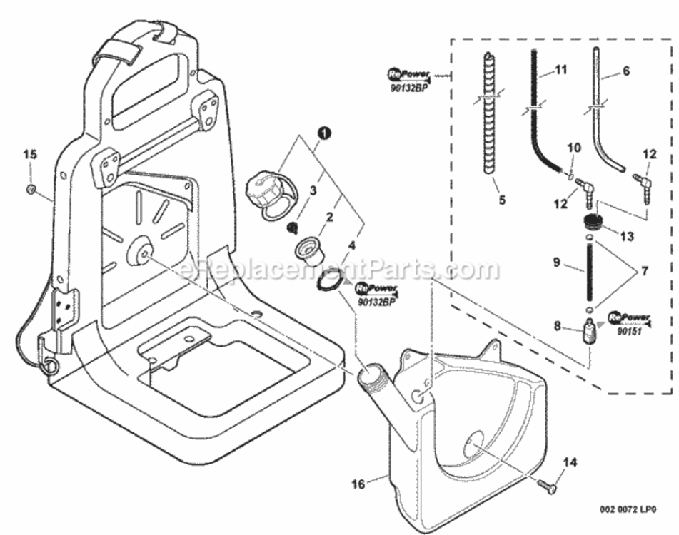 Fuel_System Diagram and Parts List for PB-500H P31312001001 - P31312999999 Echo Leaf Blower / Vacuum