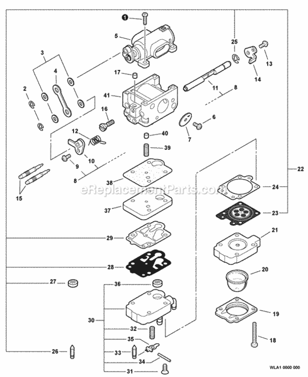 Carburetor_--_Wla-1 Diagram and Parts List for PB-500H P31312001001 - P31312999999 Echo Leaf Blower / Vacuum