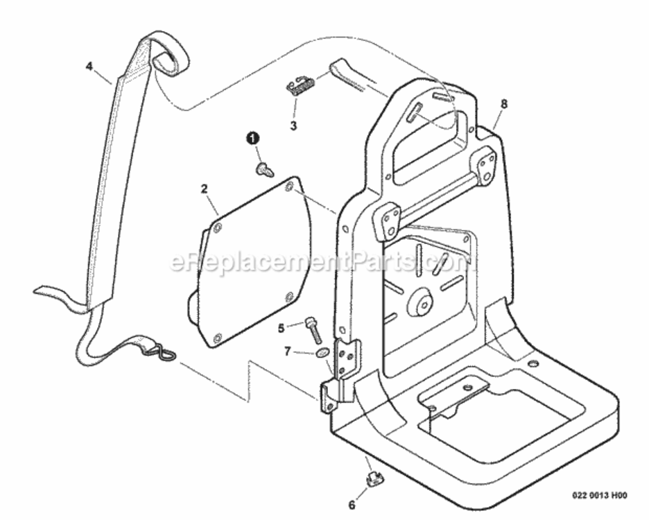 Backpack_Frame_Harness Diagram and Parts List for PB-500H P31513001001 - P31513999999 Echo Leaf Blower / Vacuum