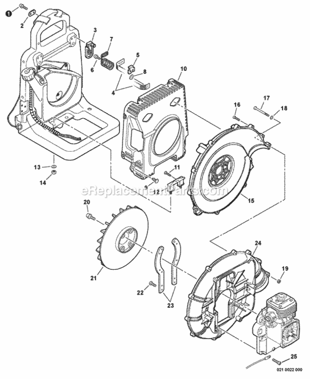 Fan_Case_Blower_Fan_Debris_Gaurd Diagram and Parts List for PB-500H P33011001001 - P33011999999 Echo Leaf Blower / Vacuum