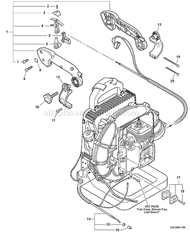 Page N Diagram and Parts List for PB-500T P02212001001-P02212999999 Echo Leaf Blower / Vacuum