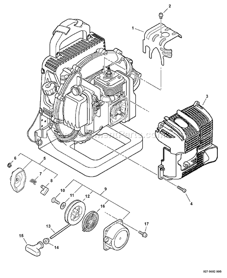 Page C Diagram and Parts List for PB-500T P02212001001-P02212999999 Echo Leaf Blower / Vacuum
