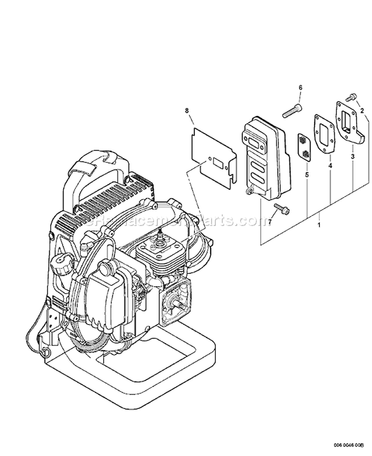 Page E Diagram and Parts List for PB-500T P02212001001-P02212999999 Echo Leaf Blower / Vacuum