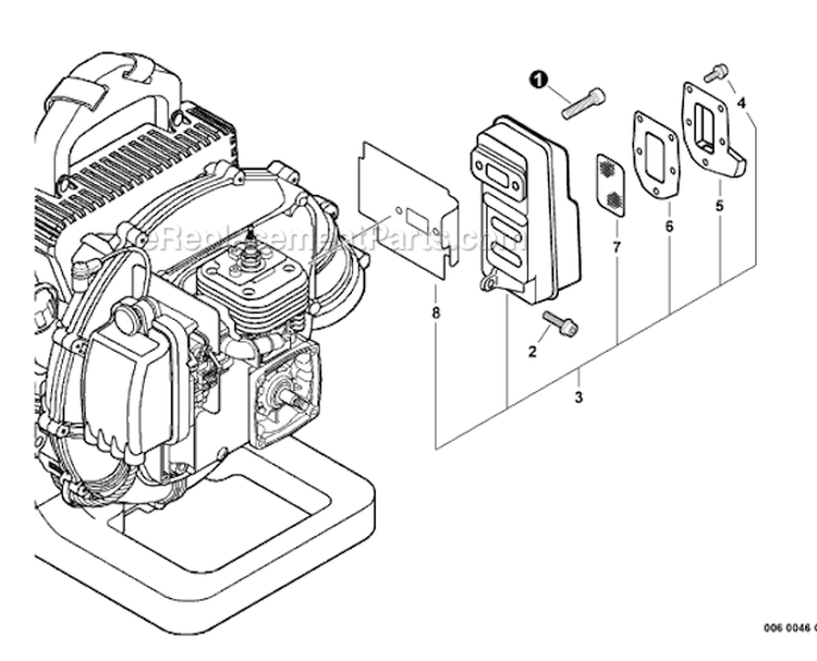 Exhuast Diagram and Parts List for PB-500T P02011001001-P02011999999 Echo Leaf Blower / Vacuum