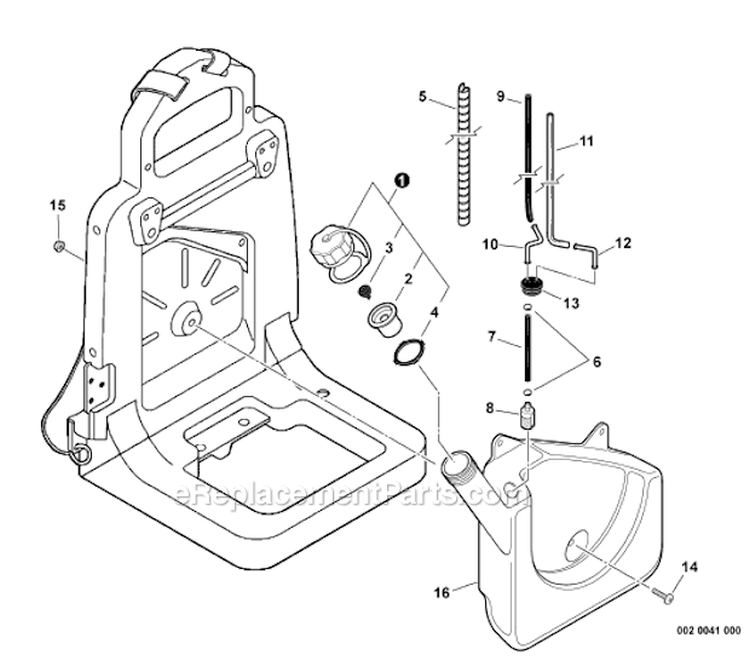 Fuel System Diagram and Parts List for PB-500T P02011001001-P02011999999 Echo Leaf Blower / Vacuum
