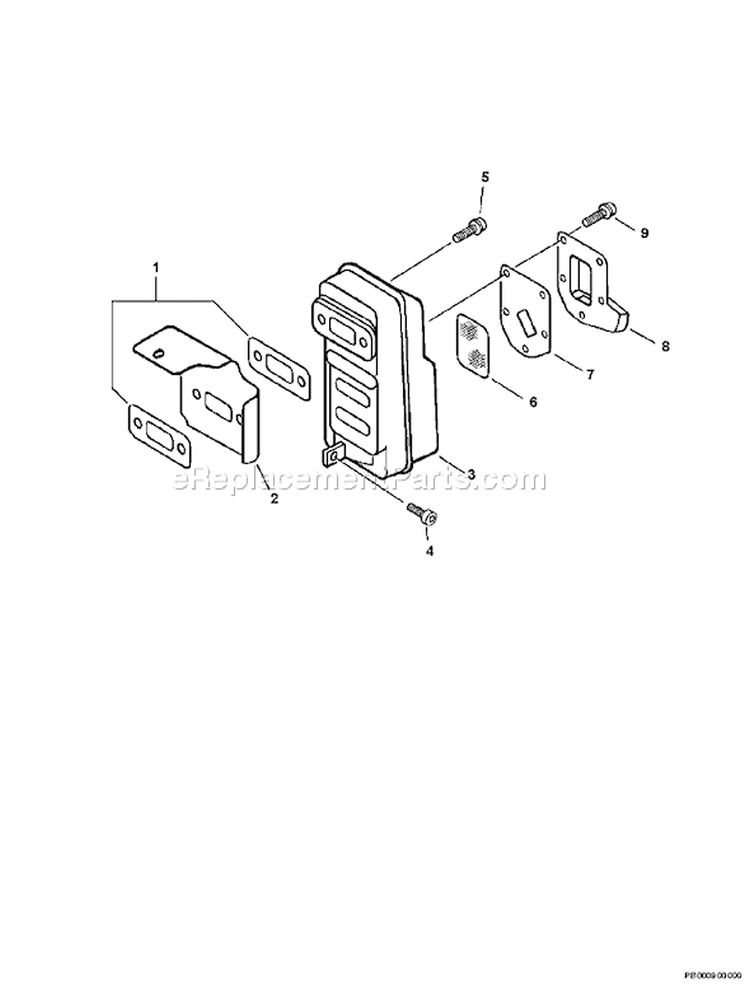 Page E Diagram and Parts List for PB-601 501001-506000 Echo Leaf Blower / Vacuum