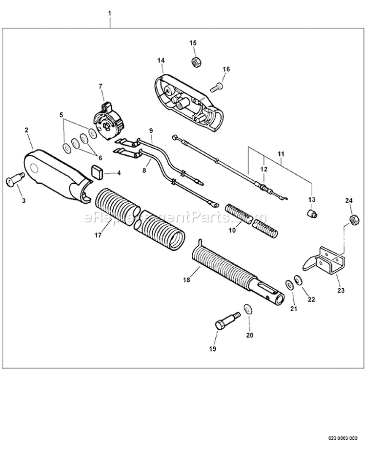 Page H Diagram and Parts List for PB-610 09001001-09999999 Echo Leaf Blower / Vacuum