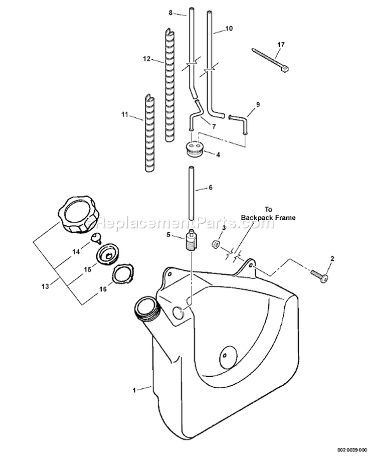 Page G Diagram and Parts List for PB-603 03001001-03999999 Echo Leaf Blower / Vacuum