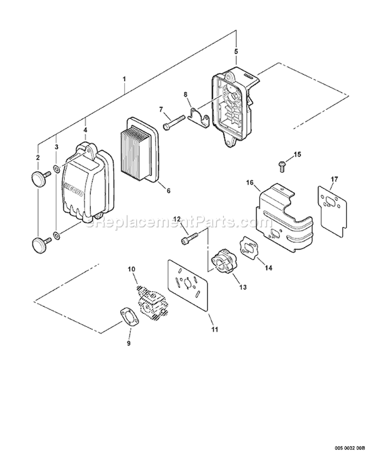 Page I Diagram and Parts List for PB-620ST P03913001001-P03913999999 Echo Leaf Blower / Vacuum