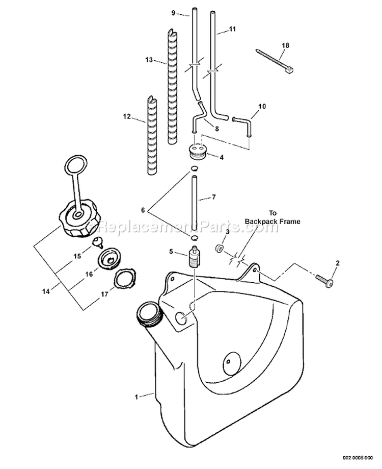 Page G Diagram and Parts List for PB-4600 059919-999999 Echo Leaf Blower / Vacuum