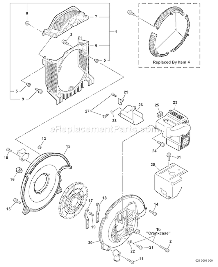 Page K Diagram and Parts List for PB-651H 07001237 - 07999999 Echo Leaf Blower / Vacuum