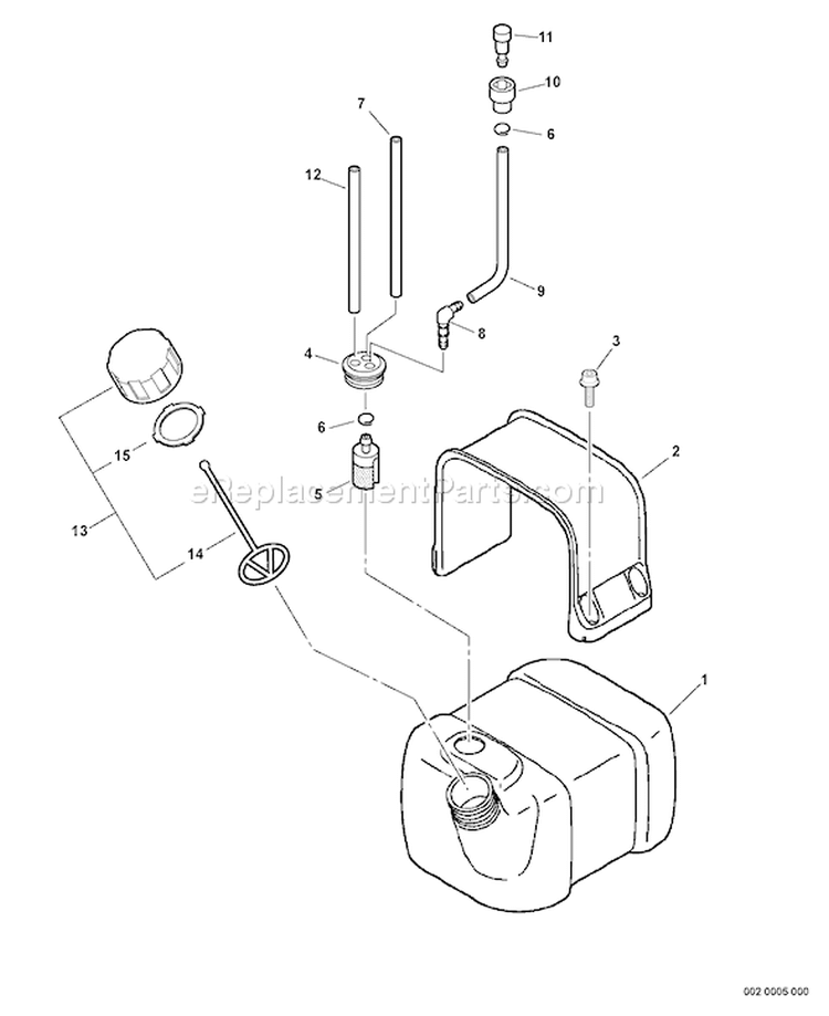 Page F Diagram and Parts List for PB-651H 07001237 - 07999999 Echo Leaf Blower / Vacuum