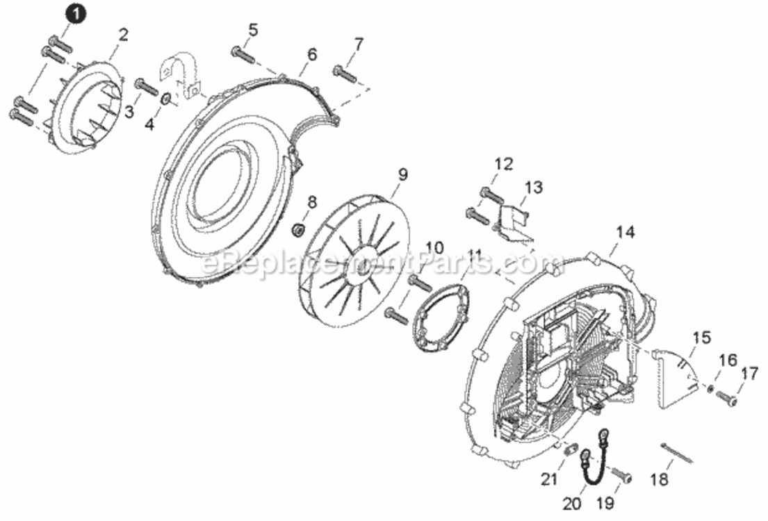 Fan_Cover Diagram and Parts List for PB-760LNT P37912001001 - P37912999999 Echo Leaf Blower / Vacuum