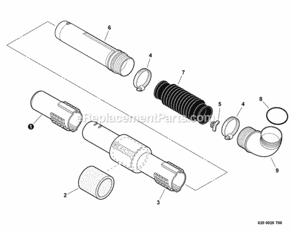 Blower_Tubes Diagram and Parts List for PB-760LNT P39611001001 - P39611999999 Echo Leaf Blower / Vacuum