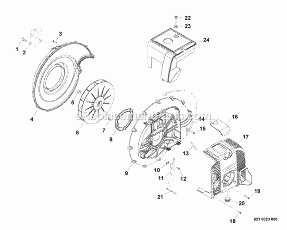 Fan_Cover_Engine_Cover Diagram and Parts List for PB-770H P30613001001 - P30613999999 Echo Leaf Blower / Vacuum
