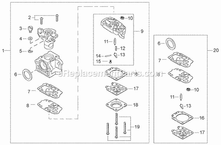Page J Diagram and Parts List for PB-770H  Echo Leaf Blower / Vacuum