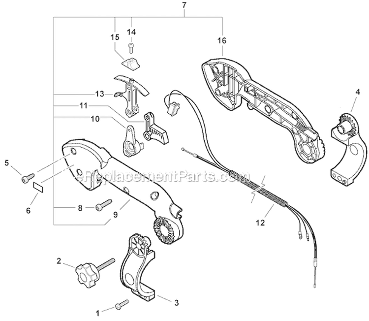 Tube Mount Throttle Control Diagram and Parts List for PB-770T P05311001001-P05311999999 Echo Leaf Blower / Vacuum