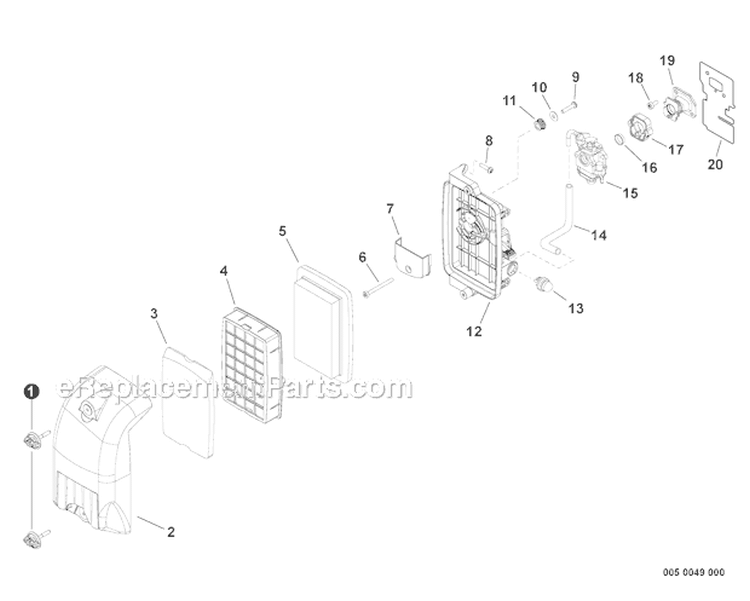 Intake Diagram and Parts List for PB-770T P05311001001-P05311999999 Echo Leaf Blower / Vacuum