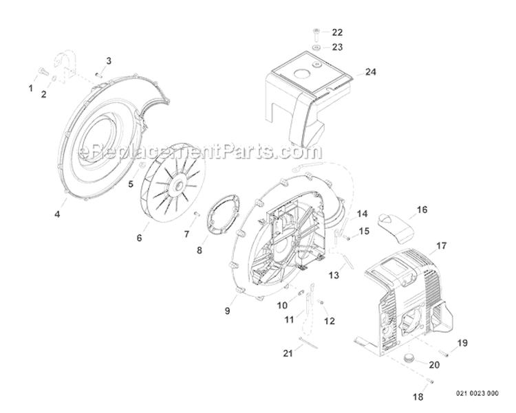 Fan Cover, Engine Cover Diagram and Parts List for PB-770T P30713001001-P30713999999 Echo Leaf Blower / Vacuum