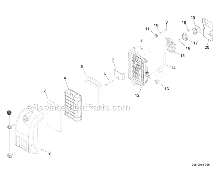 Intake Diagram and Parts List for PB-770T P30713001001-P30713999999 Echo Leaf Blower / Vacuum