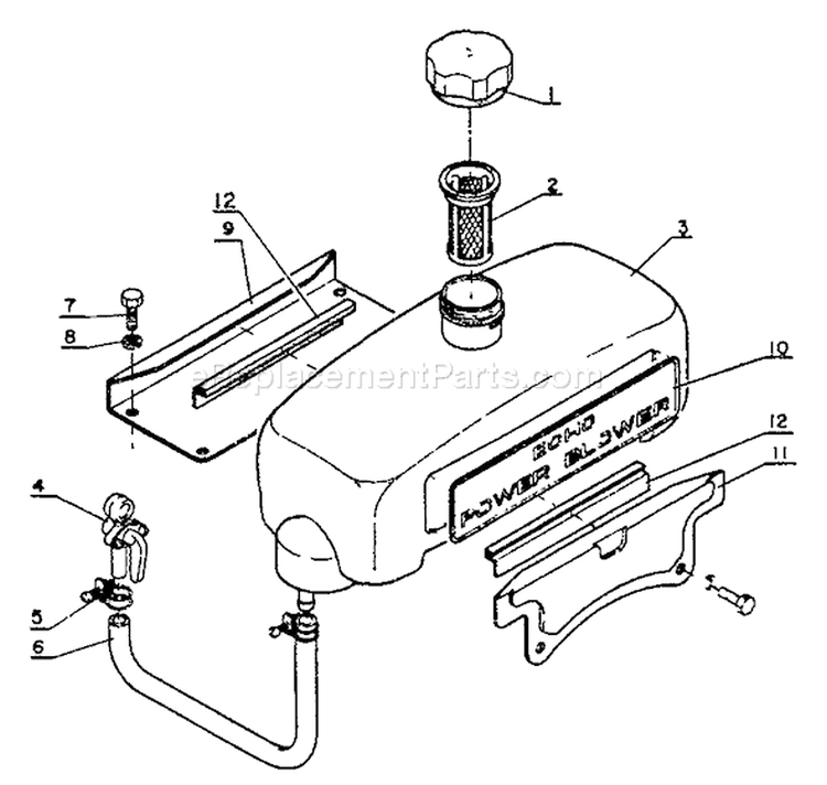 Page J Diagram and Parts List for PB-9 After S/N 001001 Echo Leaf Blower / Vacuum