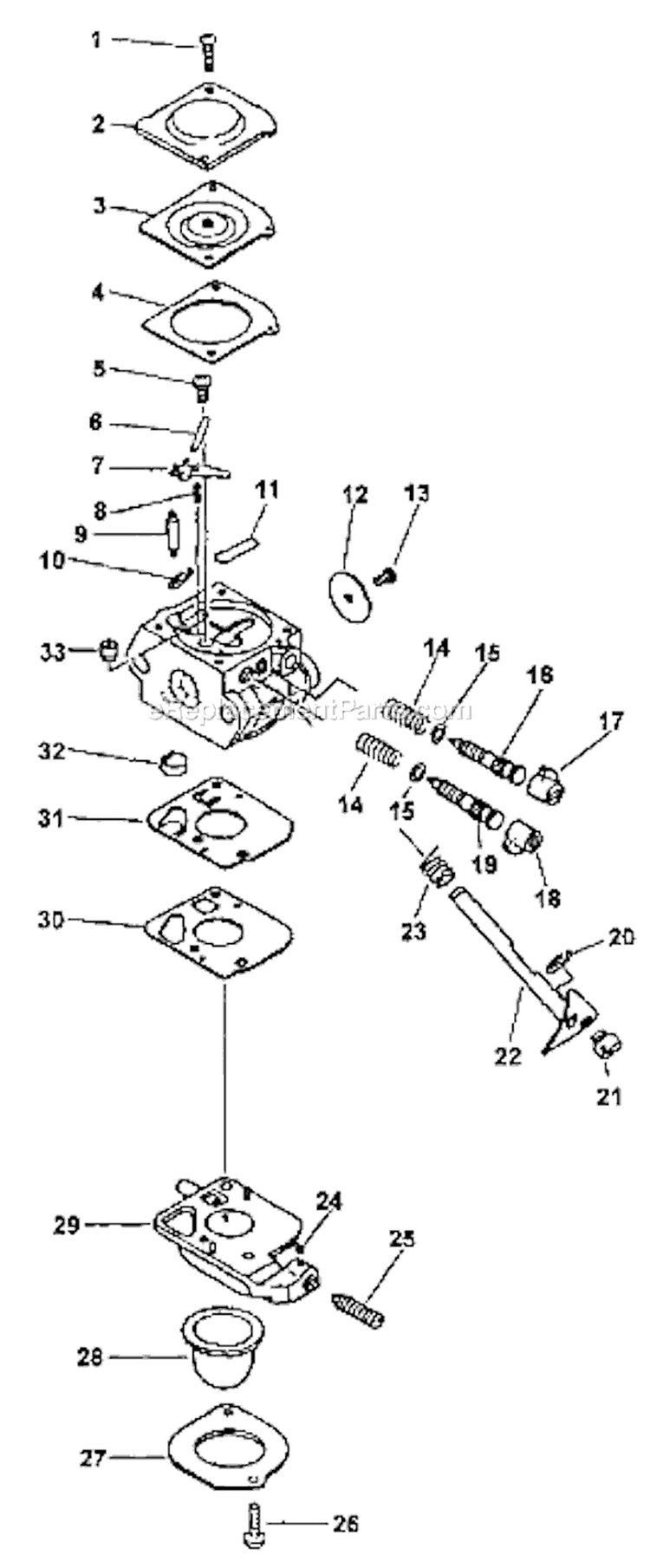 Page A Diagram and Parts List for PE-2000 Type 1E -After S/N 001001 Echo Edger