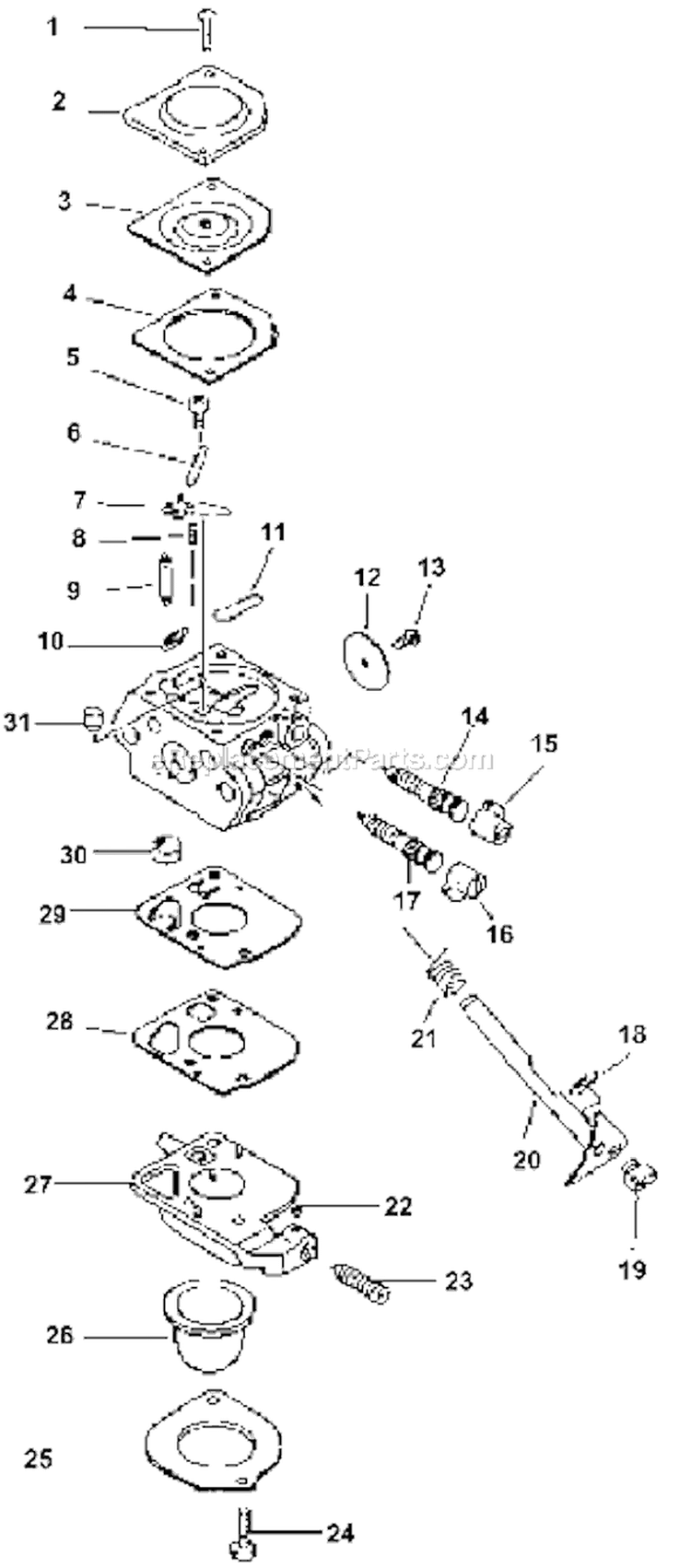 Page A Diagram and Parts List for PE-2000 Type 2E -After S/N 001001 Echo Edger