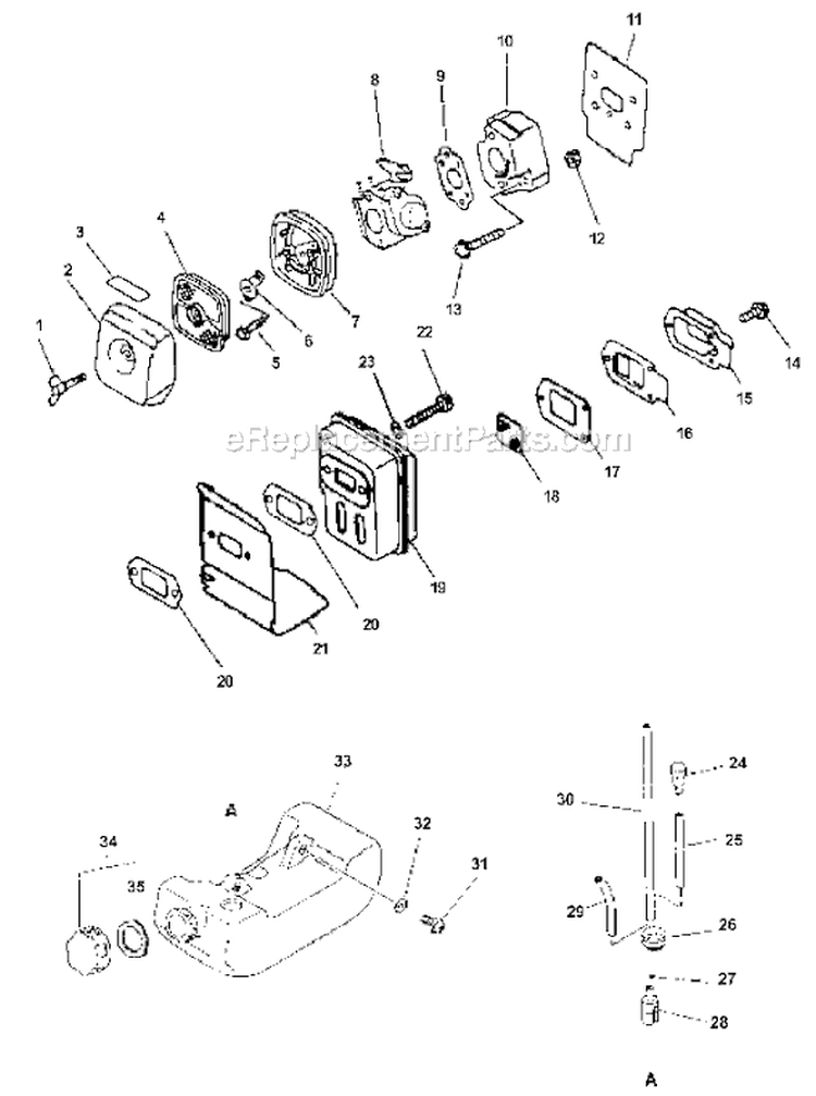 Page F Diagram and Parts List for PE-2000 Type 2E -After S/N 001001 Echo Edger