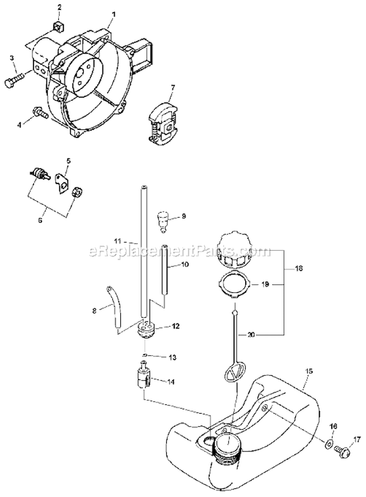 Page D Diagram and Parts List for PE-200 07001001 - 07001032 Echo Edger