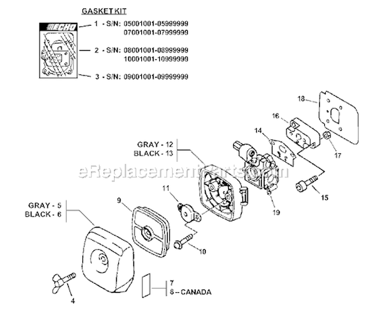 Page G Diagram and Parts List for PE-200 07001001 - 07001032 Echo Edger