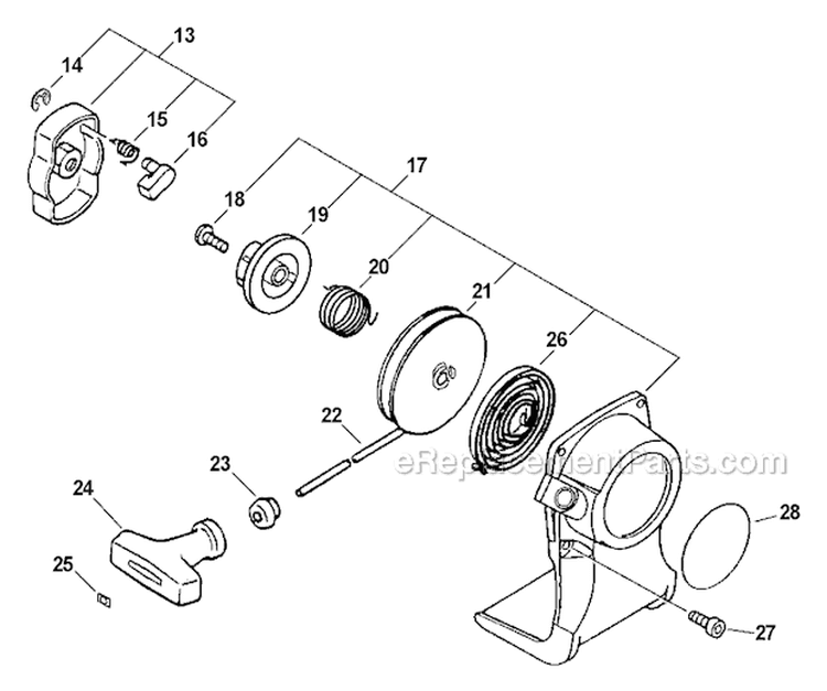 Page H Diagram and Parts List for PE-200 07001033 - 07999999 Echo Edger