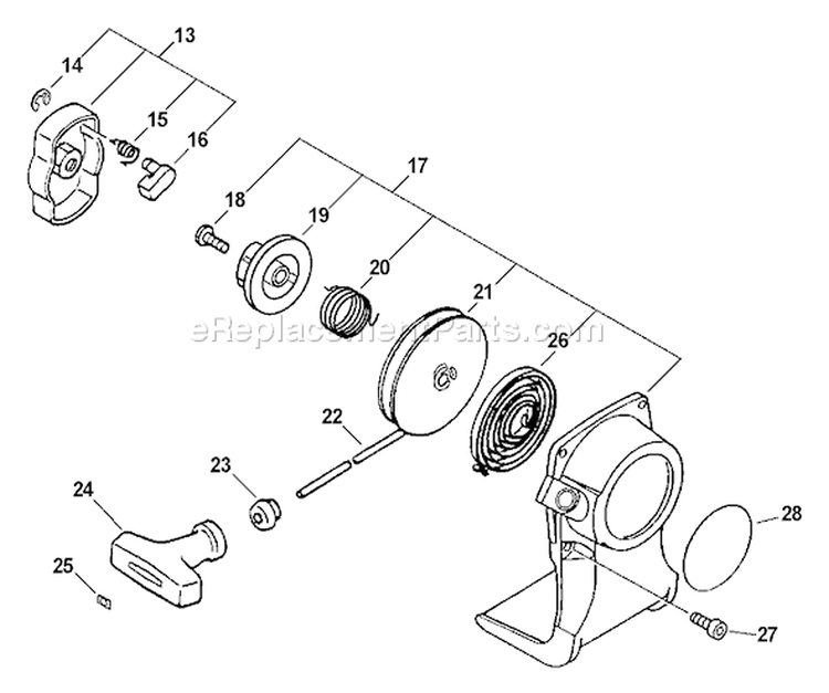 Page J Diagram and Parts List for PE-200 07001033 - 07999999 Echo Edger