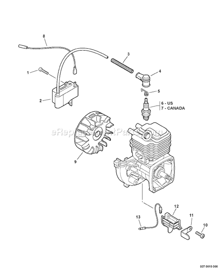 Page L Diagram and Parts List for PE-225 S78813001001 - S78813999999 Echo Edger