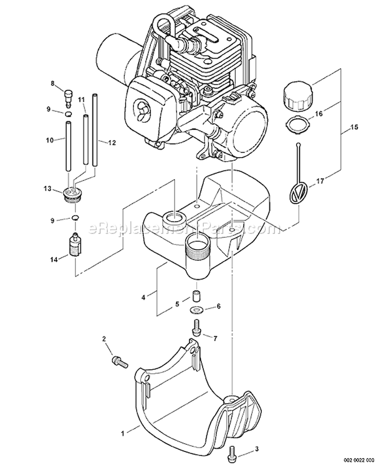 Page H Diagram and Parts List for PE-230 S83113001001-S83113999999 Echo Edger