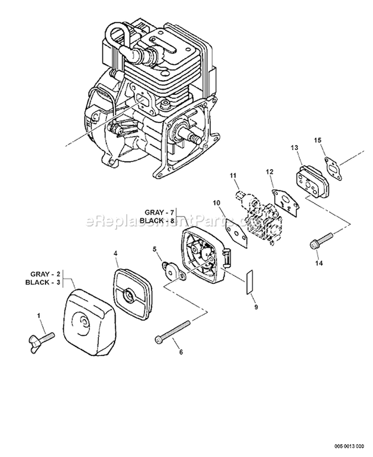 Page L Diagram and Parts List for PE-231 02001001-02999999 Echo Edger