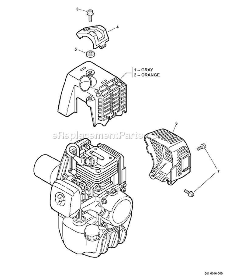 Page D Diagram and Parts List for PE-231 06001001-06999999 Echo Edger