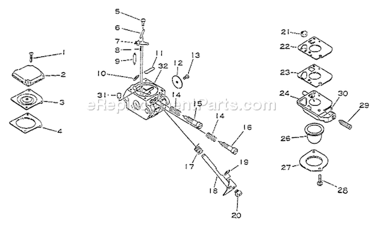 Page B Diagram and Parts List for PE-2400 001001-008000 Echo Edger