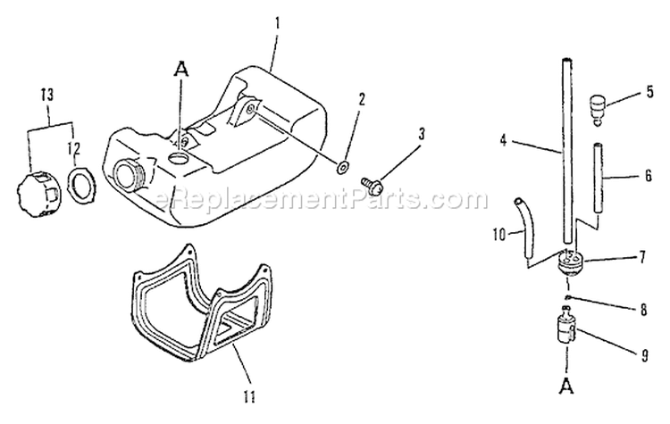 Page E Diagram and Parts List for PE-2400 001001-008000 Echo Edger