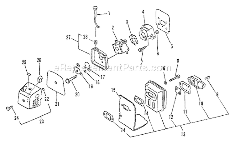 Page G Diagram and Parts List for PE-2400 001001-008000 Echo Edger