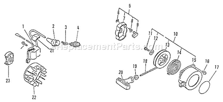 Page H Diagram and Parts List for PE-2400 001001-008000 Echo Edger