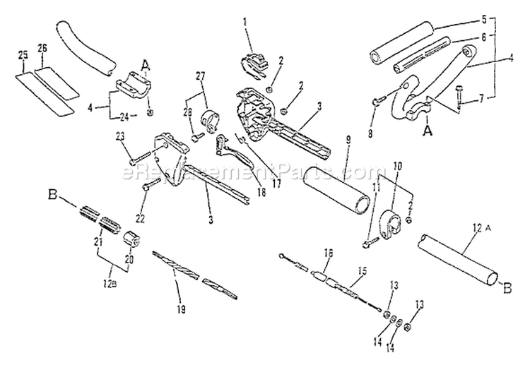 Page B Diagram and Parts List for PE-2400 018100-040060 Echo Edger