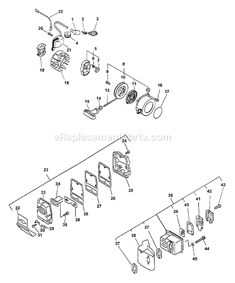 Page G Diagram and Parts List for PE-2400 After S/N 040061 Echo Edger
